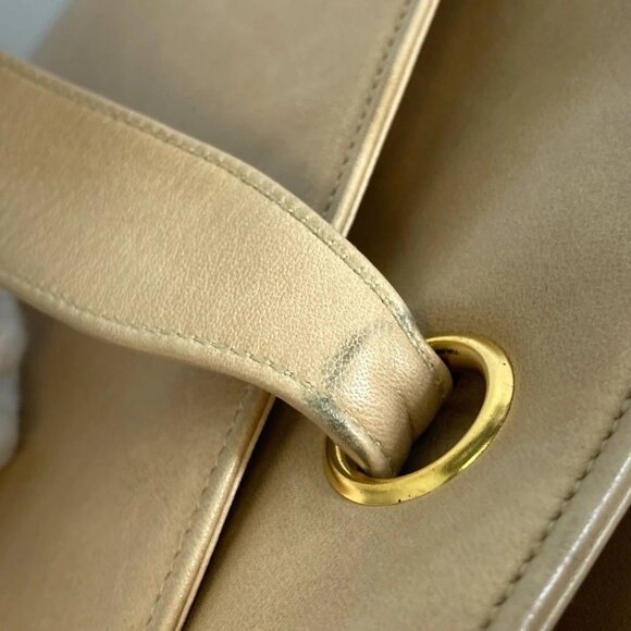 CHANEL CC logo Studs Shoulder Bag Shoulder Bag Tote Bag Lambskin Beige - Picture 10 of 13